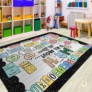 Custom Mathematics Educational Welcome Mat with School Formulas