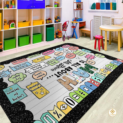 Custom Mathematics Educational Welcome Mat with School Formulas