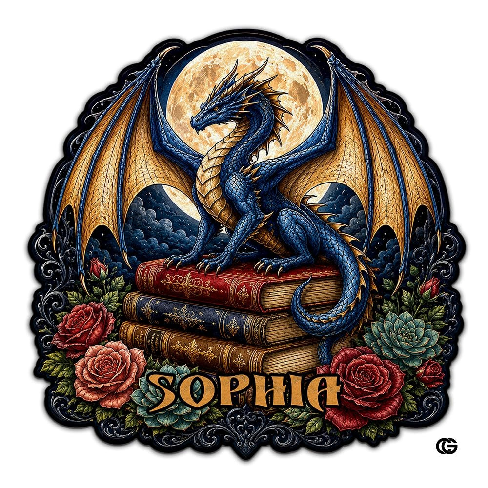 Custom Dragon Shaped Area Rug, Personalized Library Western Dragon Shaped Floor Mat Book Rug, Non-Slip Reading Room Carpet for Living Room, Bedroom, Dorm, Kids Room, Fans Lover (D7)