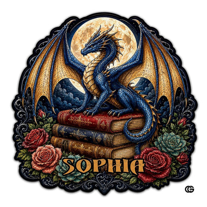Custom Dragon Shaped Area Rug, Personalized Library Western Dragon Shaped Floor Mat Book Rug, Non-Slip Reading Room Carpet for Living Room, Bedroom, Dorm, Kids Room, Fans Lover (D7)