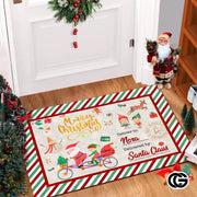 Personalized Christmas Doormat with Custom Family Name - Santa Letter