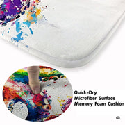 Rainbow watercolor octopus marine carpet displayed in cozy living room interior - thumbnail image 6 of 7