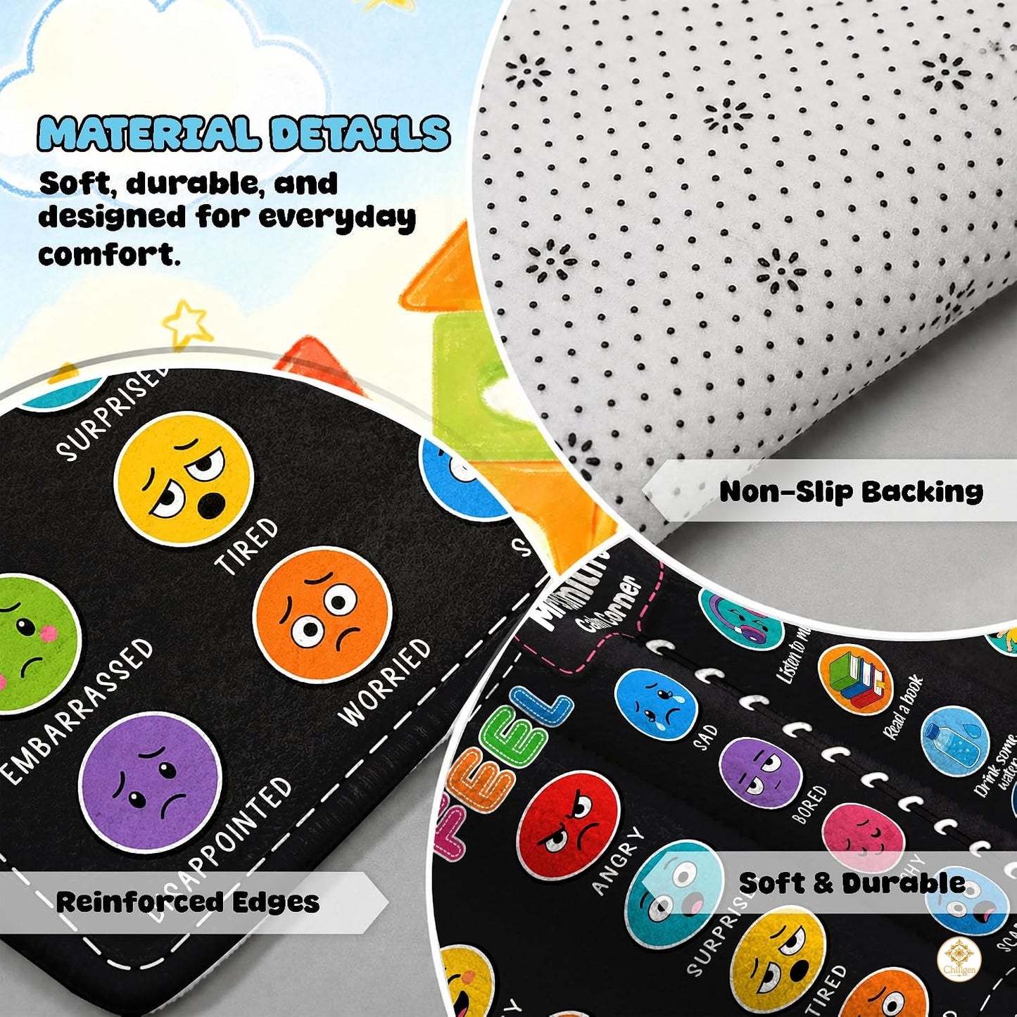 Custom Composition Notebook Rug for Classroom and Kids Room - Feeling #2 / 2' x 3' (Rectangular)