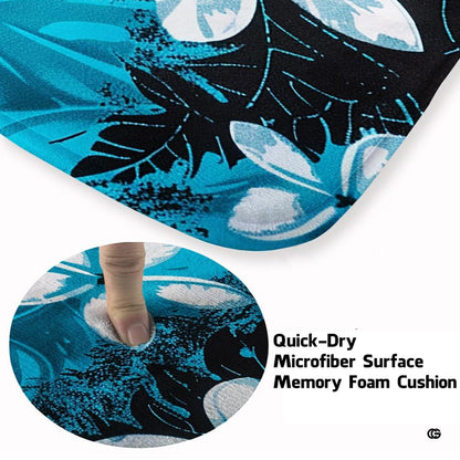 Close up texture detail showing soft pile surface and stitching of sea turtle area rug. - thumbnail image 3 of 7