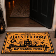 Halloween Door Mat Outdoor, Custom Spooky Welcome Mat with Black Cat and Pumpkin, Fall Front Door Mat for Porch Entryway Decor #1