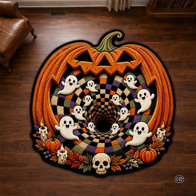 Personalized Halloween 3D Optical Illusion Shaped Rug (A04)