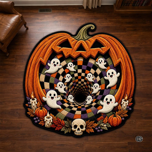 Personalized Halloween 3D Optical Illusion Shaped Rug (A04)