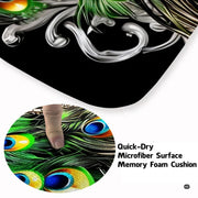 Detailed view of shimmering crown crest, crystal wing plumage, and cascading jewel feathers on area rug. - thumbnail image 3 of 8
