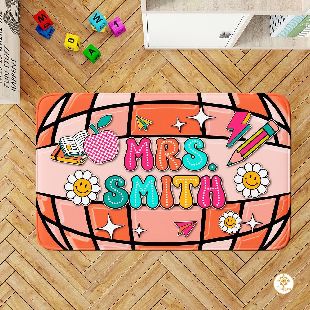 Custom Composition Notebook Classroom Rug for Kids