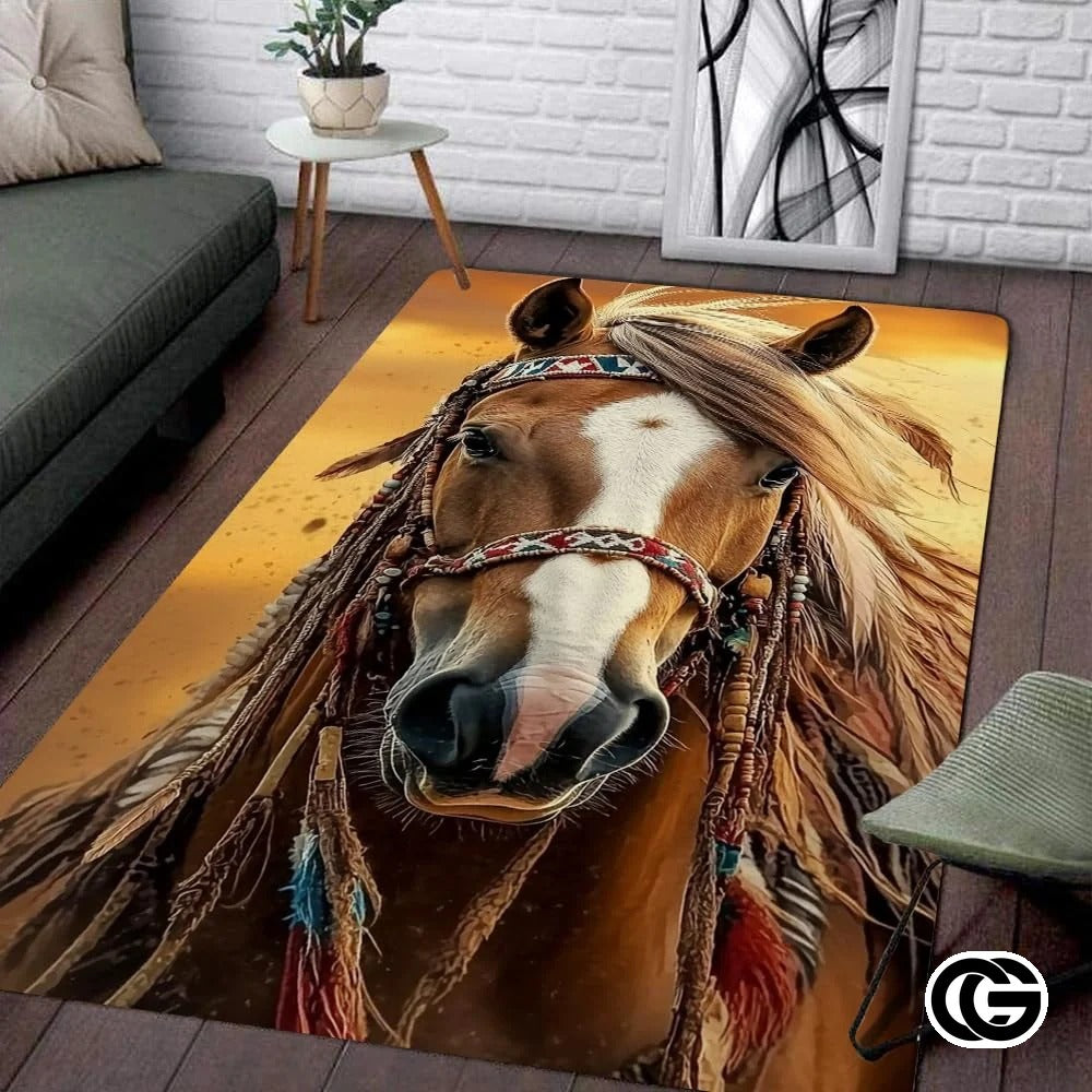 Custom Running Horse Doormat with Non Slip Backing - Horse-ds21