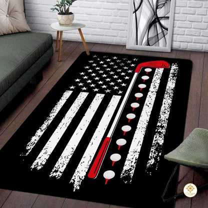 Custom Golf Welcome Mat for Living Room and Office - Golf Black Background