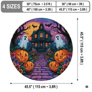 Custom Halloween 3D Optical Illusion Round Rug Skeleton Horror Area Rug (1, #2)