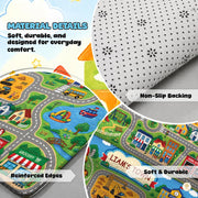 Custom Road Map Welcom Mat for Kids Room and Playroom - Map 9