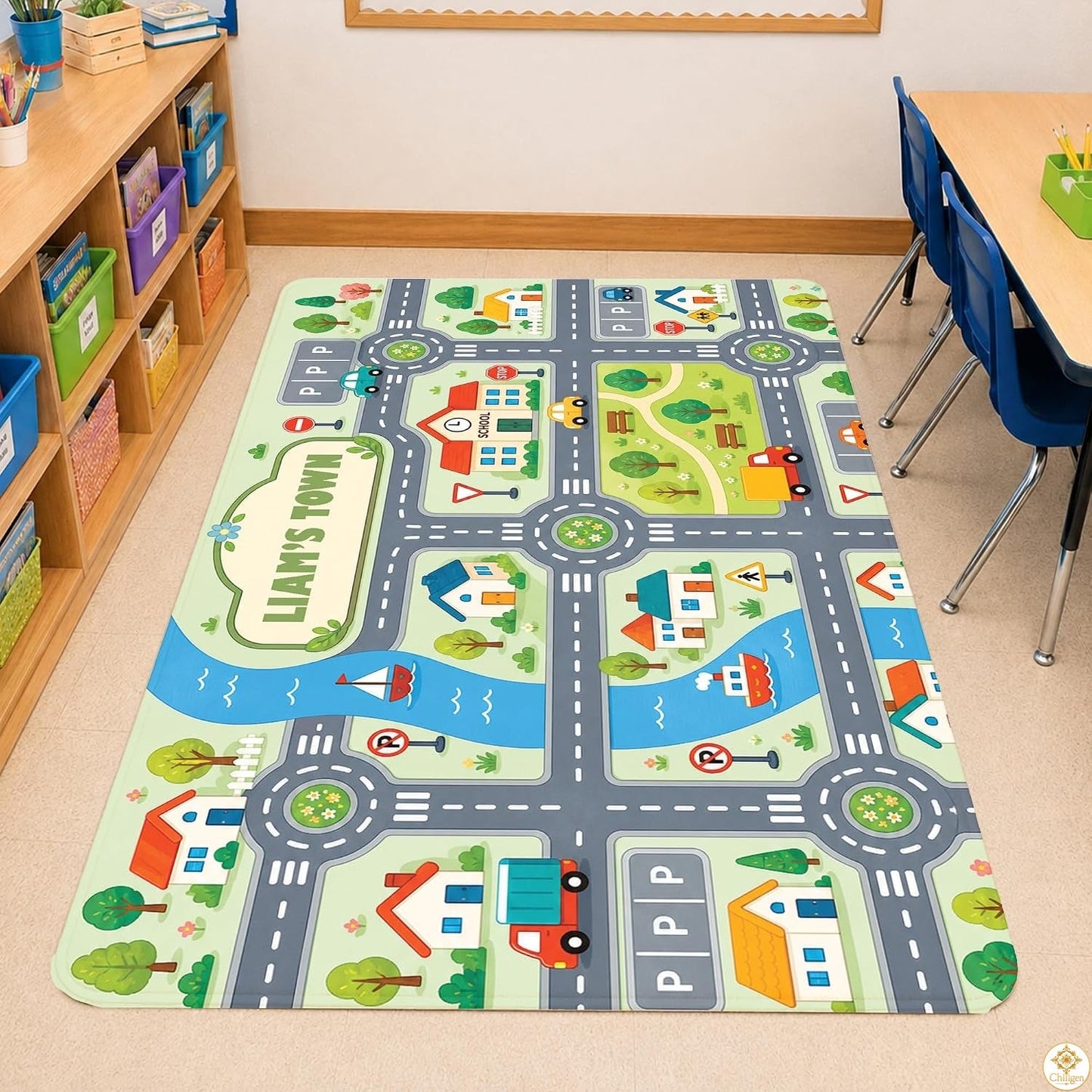 Custom Road Map Area Rug