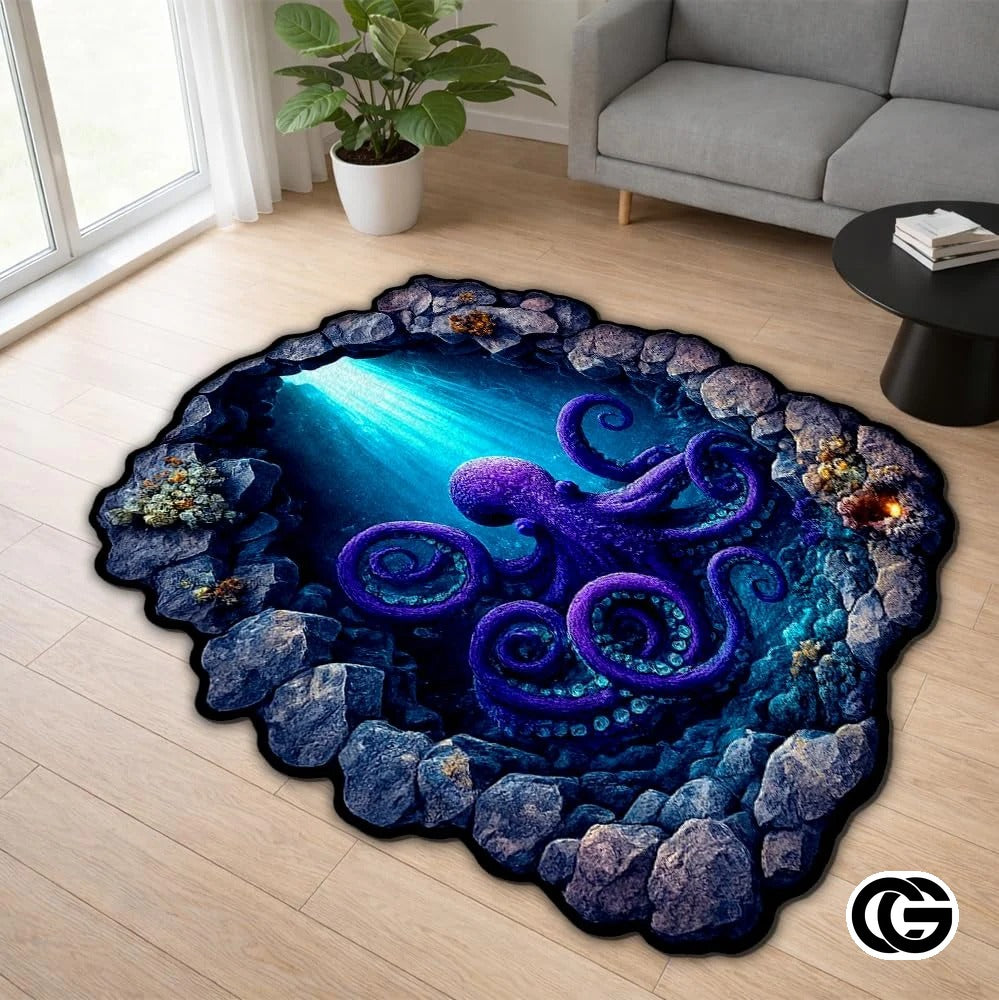 Personalized Octopus Welcome Mat with Custom Name and Tentacles