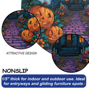 Custom Halloween 3D Optical Illusion Round Rug Skeleton Horror Area Rug (1, #2)