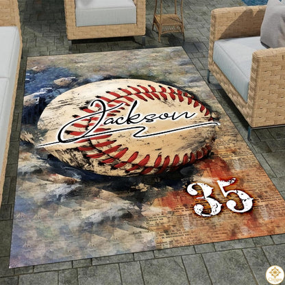 Baseball Area Rug