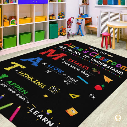 Custom Mathematics Education Rug for Classroom and Playroom - Math D5 / 3' x 5' (Rectangular)