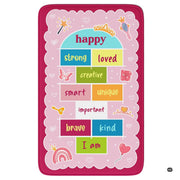 Fairytale playroom setup centered around the pink princess decorative accent game area rug. - thumbnail image 6 of 9