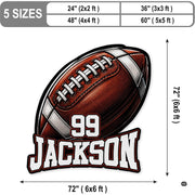 Personalized Football Shaped Rug, Non-Slip Washable Sport Carpet (A04)