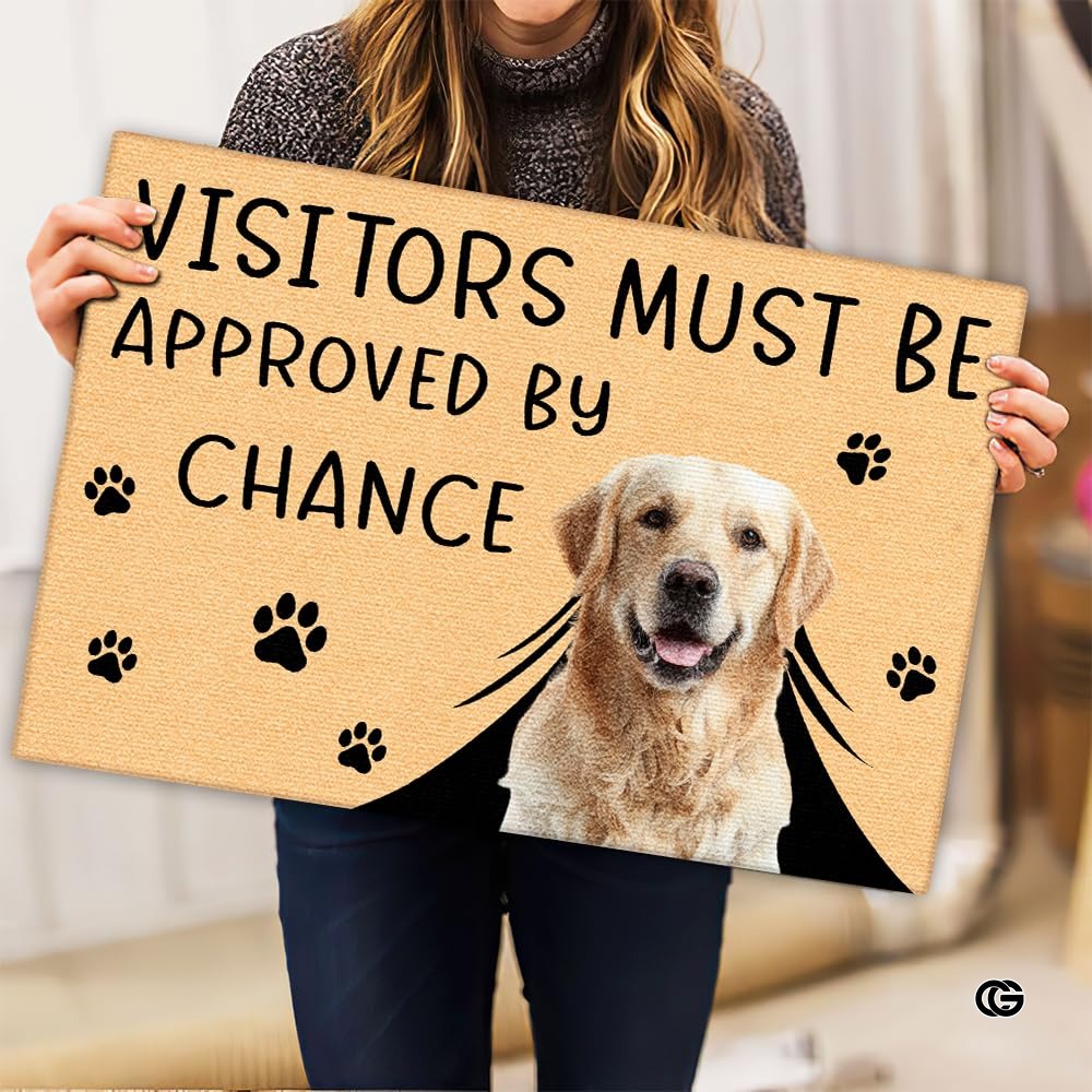 Personalized Pet Dog Welcome Door Mat with Photo and Name (A04)