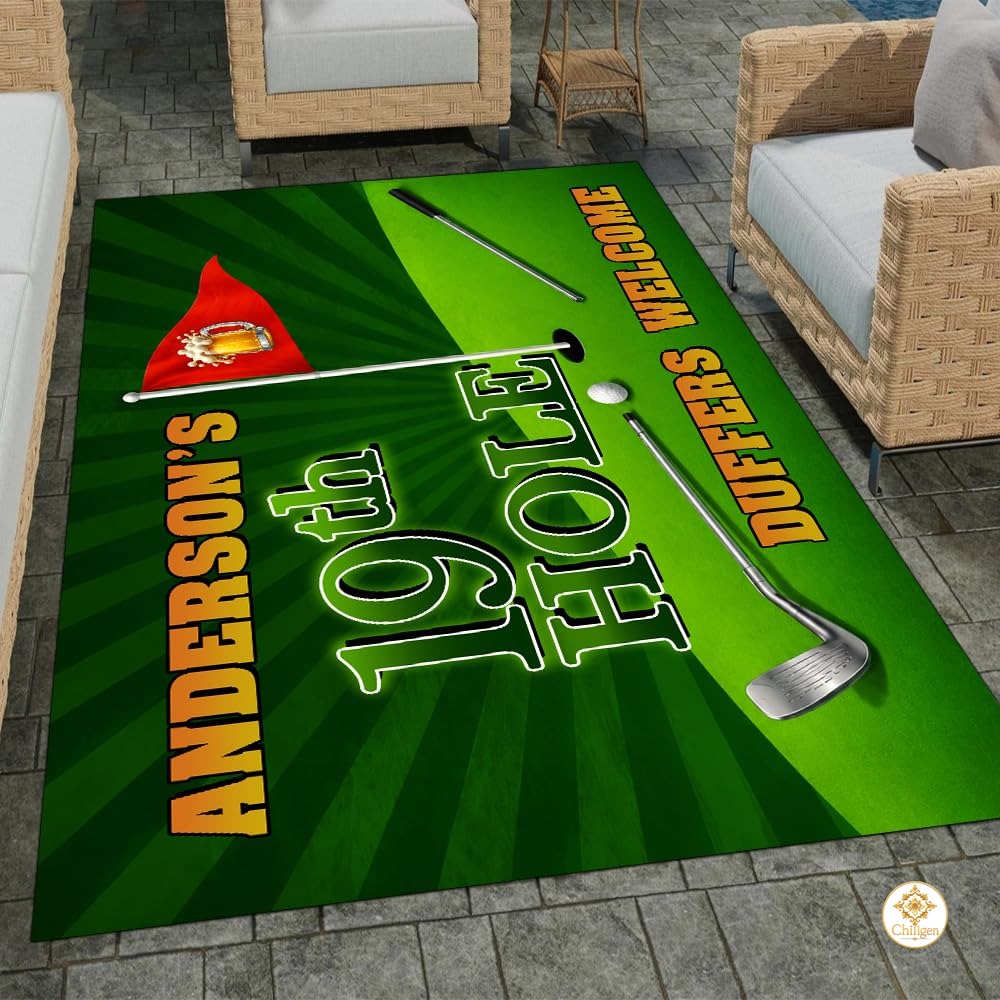 Custom Golf Welcome Mat for Front Door and Entryway