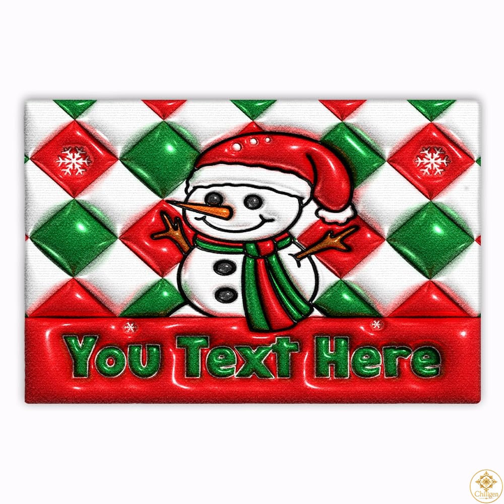 Personalized Christmas Doormat with Family Name and Address