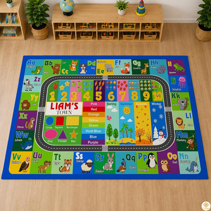 Personalized Road Map Welcome Mat with Custom Name and Streets