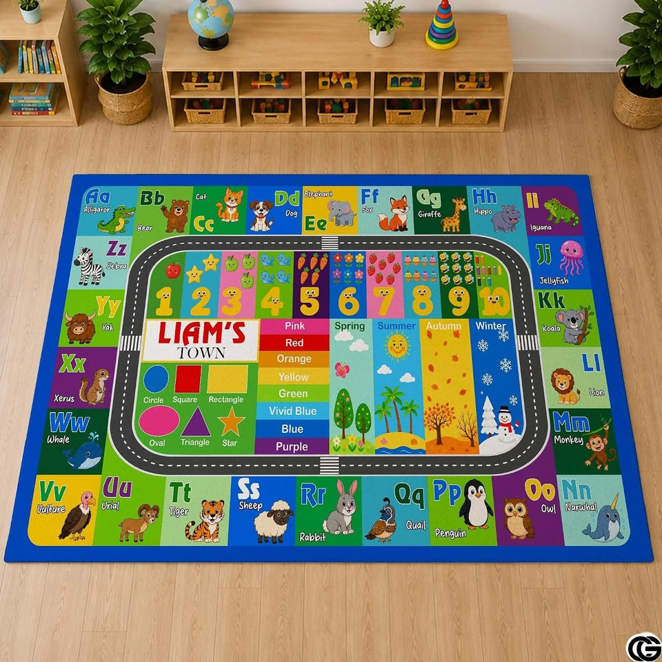 Personalized Road Map Welcome Mat with Custom Name and Streets