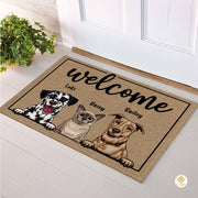 Personalized Dog Welcome Mat for Entryway and Front Door