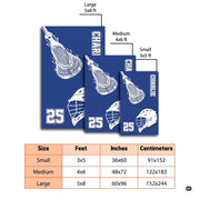 Closeup view of the soft microfiber surface and distressed lacrosse stick print details - thumbnail image 3 of 9