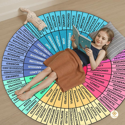 Custom Feelings Wheel Welcome Mat for Kids and Therapist