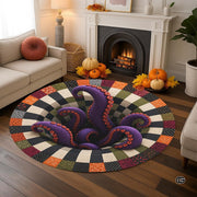 Personalized Halloween 3D Optical Illusion Ghost Round Rug (A05)