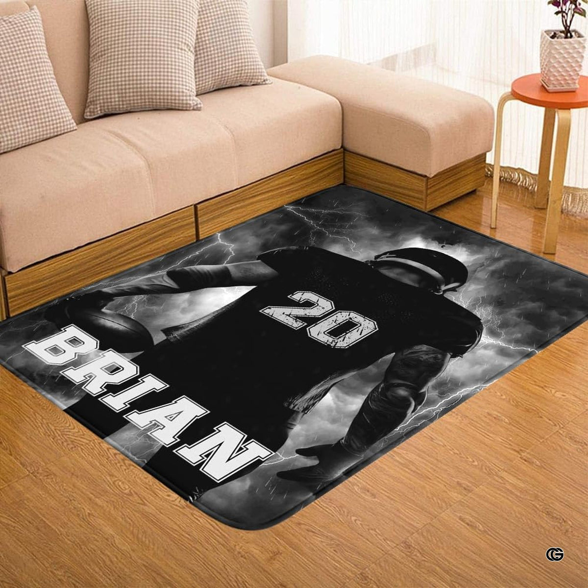 Detailed view of the premium edge stitching and high-contrast storm graphic on microfiber - image 7 of 7