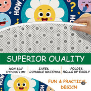 Wheel of Feelings and Emotions Round Rug, Educational Mental Health Rug for Classroom, Educational Animal Shape School Mat, Back to School Gift (Feeling 4)