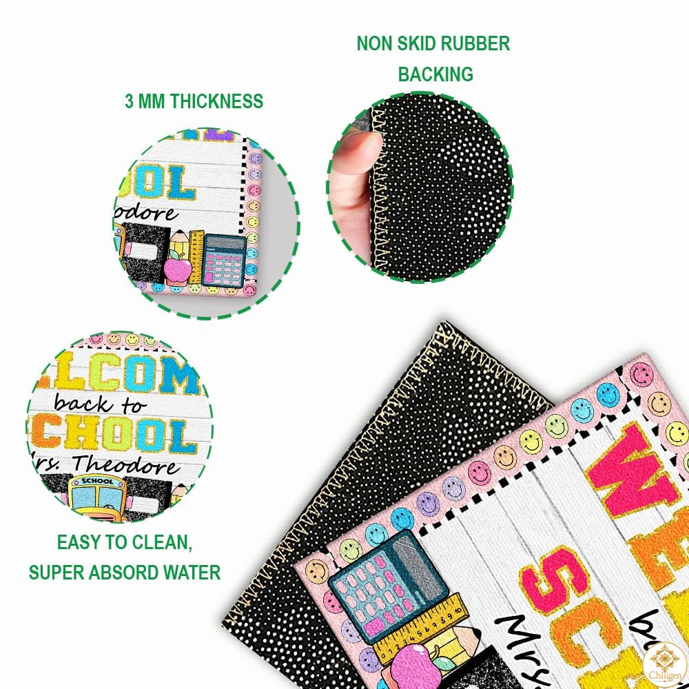 Custom Classroom Welcome Mat for Teachers and School