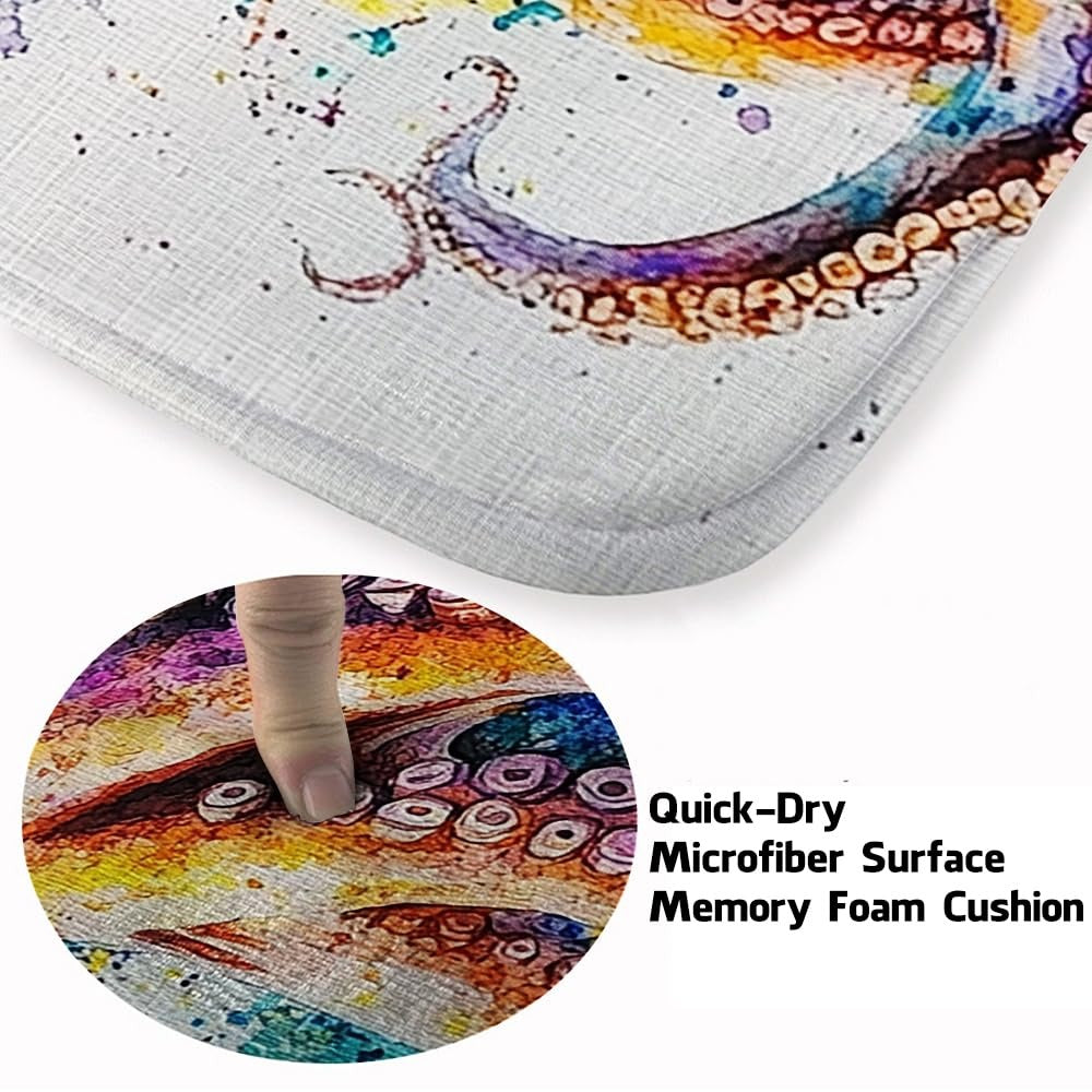 Custom Octopus Welcome Mat with Coastal Design and Durable Backing