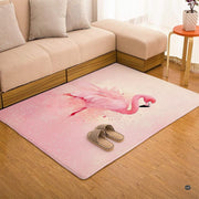 Size dimensions chart illustrating small, medium, and large options for the pastel flamingo rug - thumbnail image 2 of 7