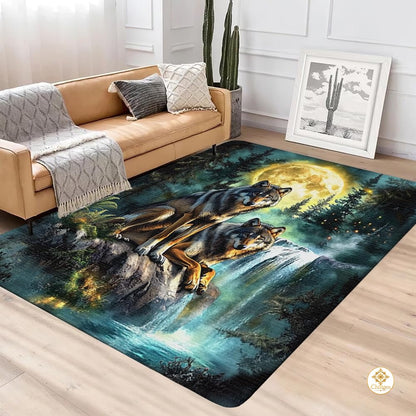 Custom Galaxy Wolves Rug for Bedroom and Living Room - Wolf-ds06