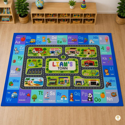 Personalized Road Map Welcome Mat with Custom Name and Streets - A5