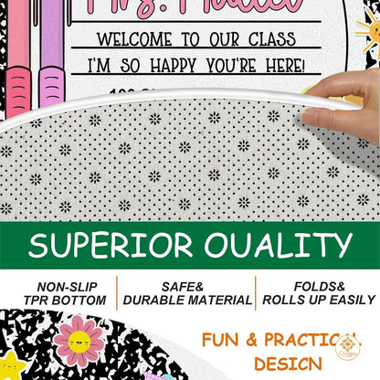 Custom Notebook Welcome Mat for Classroom and Kids Room