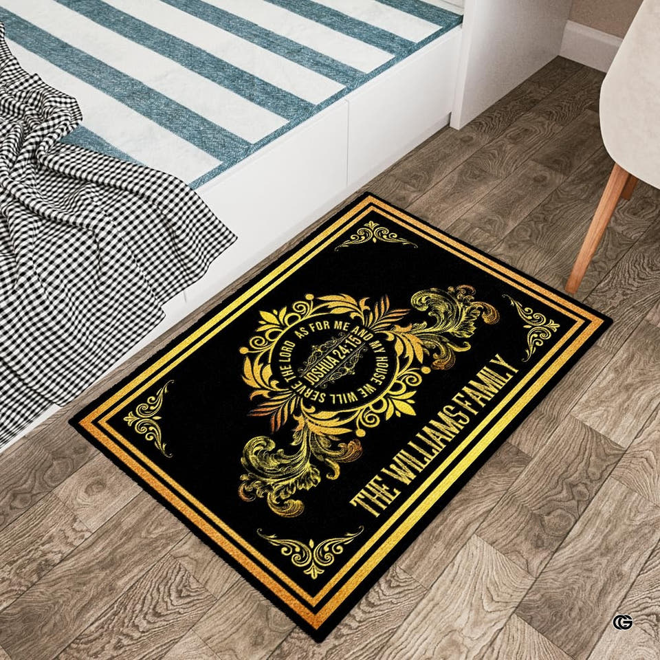 Personalized Bible Verse Doormat - Custom Name Floor Mat, As for Me and My House We Will Serve The Lord Doormat 24x16 inches, Thoughtful Gift for Housewarmings, Easter, Christmas
