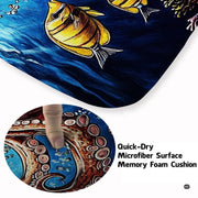Non-slip grip backing texture and resilient construction of octopus area rug. - thumbnail image 6 of 7