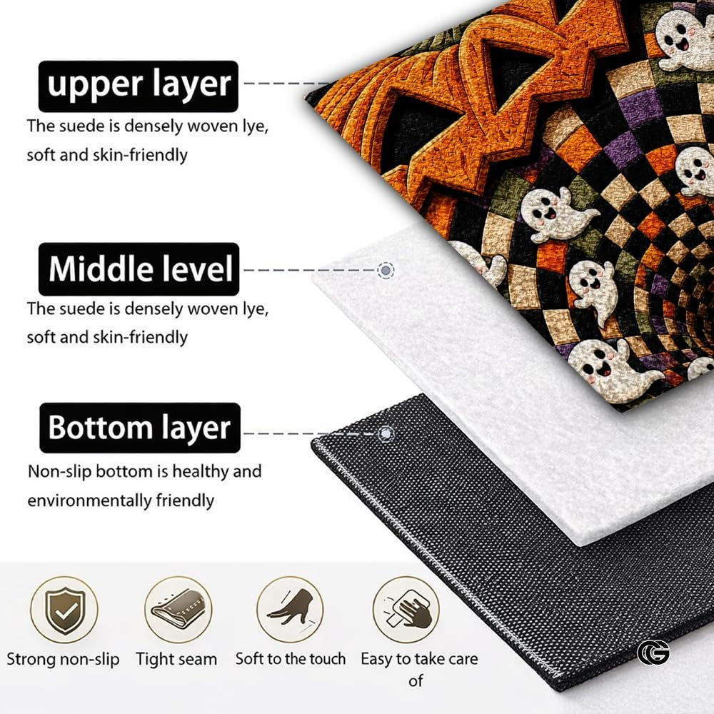 Personalized Halloween 3D Optical Illusion Shaped Rug (A04)