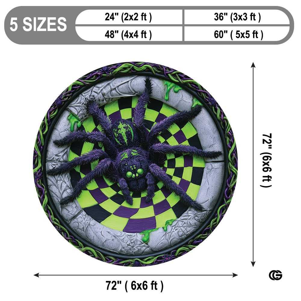 Custom Halloween 3D Effect Optical Illusion Spooky Round Rug (D6)