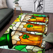 Dimensions and sizing chart for stained glass Irish beer glasses area rug - thumbnail image 2 of 9