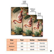 Non-slip grip backing and bound edge stitching on botanical manuscript flamingo rug - thumbnail image 4 of 7