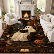 Personalized Witch Area Rug with Name - Custom Halloween Rug, Black Cat & Raven Floor Carpet, Spooky Gothic Home Decor, Non Slip Rugs (Style 12)