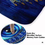 Hamsa Evil Eye floor accent styled in an eclectic living room beneath a modern coffee table. - thumbnail image 3 of 8