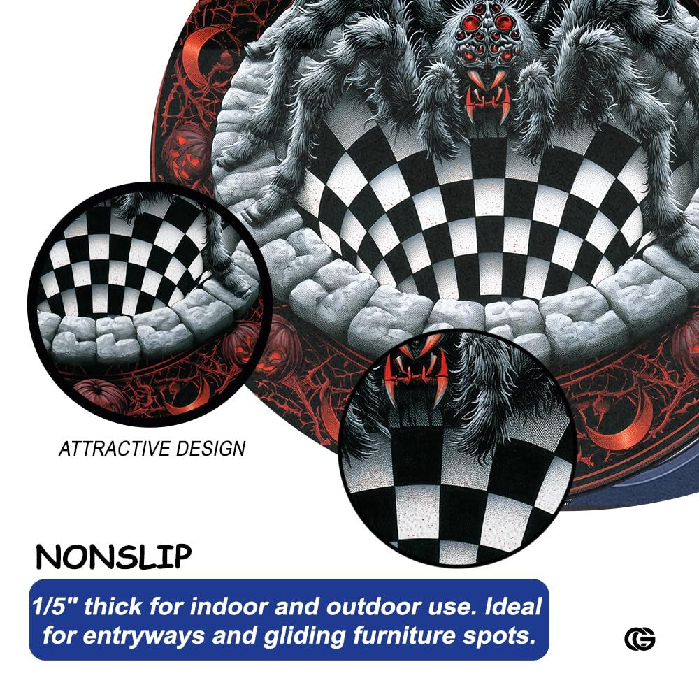 Custom Halloween 3D Effect Optical Illusion Spooky Round Rug (D7)